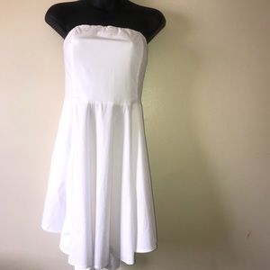 Express white strapless tie back dress